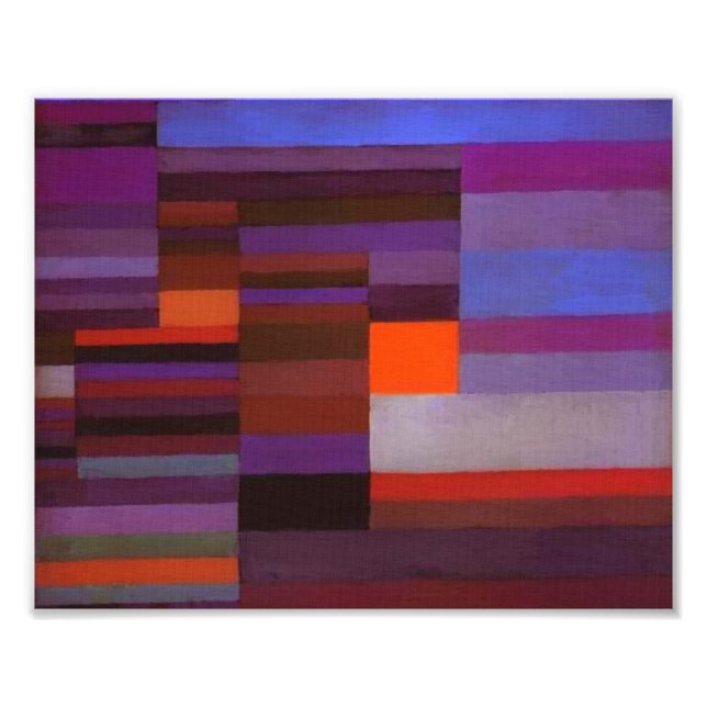 Paul Klee Fire i kvällens Abstrakt Fine Art Fototryck (Framsidan)