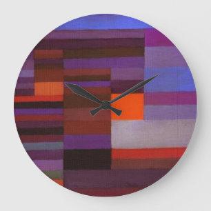 Paul Klee Fire i kvällens Abstrakt Fine Art Stor Klocka