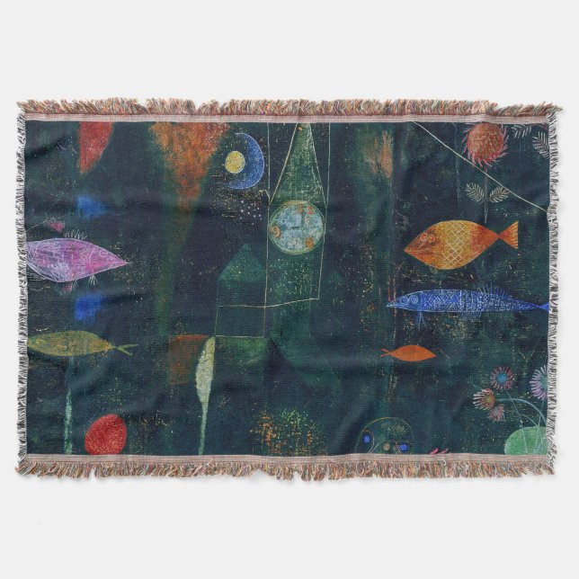 Paul Klee Fish Magic Abstrakt Målning Grafisk Kons Filt (Framsidan)