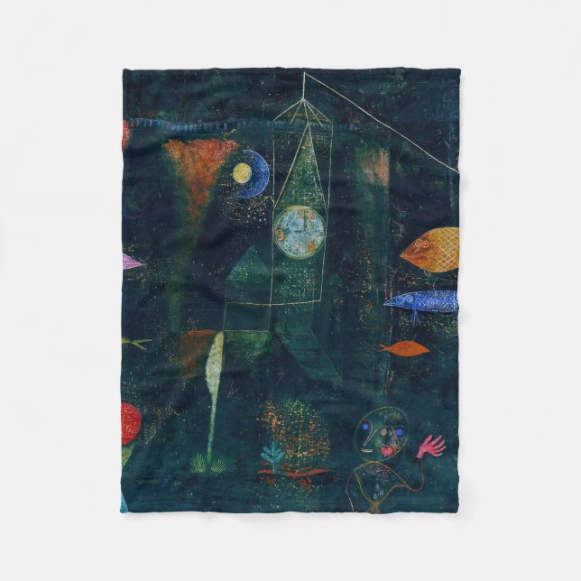Paul Klee Fish Magic Abstrakt Målning Grafisk Kons Fleecefilt (Framsidan)