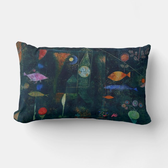 Paul Klee Fish Magic Abstrakt Målning Grafisk Kons Lumbarkudde (Framsida)