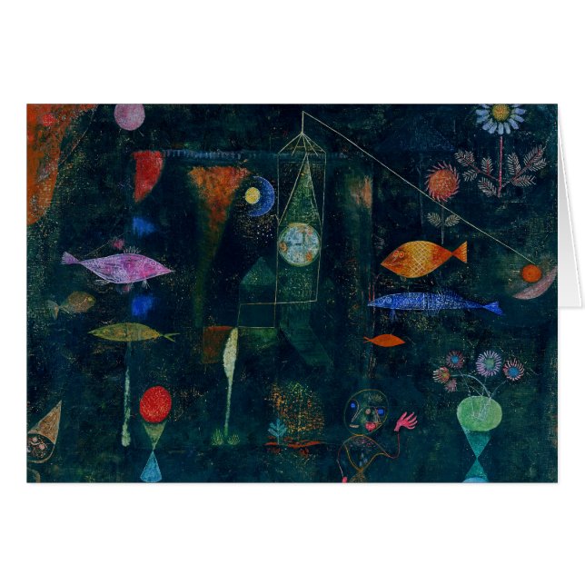 Paul Klee Fish Magic Abstrakt Painting Graphic Art Hälsningskort (Framsidan Horizontal)