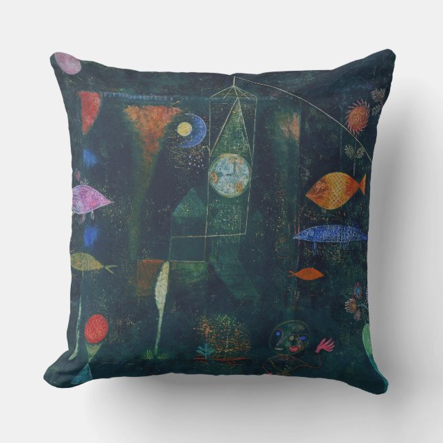 Paul Klee Fish Magic Abstrakt Painting Graphic Art Kudde (Framsida)