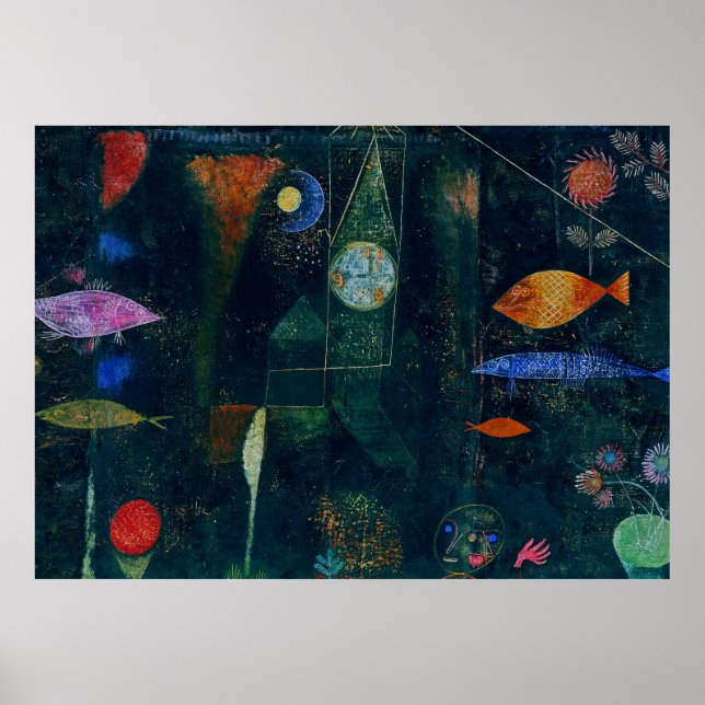 Paul Klee Fish Magic Abstrakt Painting Graphic Art Poster (Framsidan)