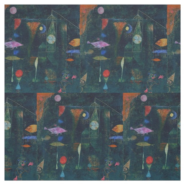 Paul Klee Fish Magic Abstrakt Painting Graphic Art Tyg (Provkarta)