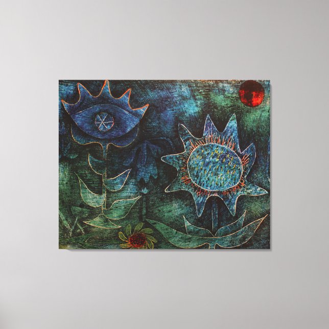 Paul Klee Flowers i natten på Trasa Canvastryck (Framsida)