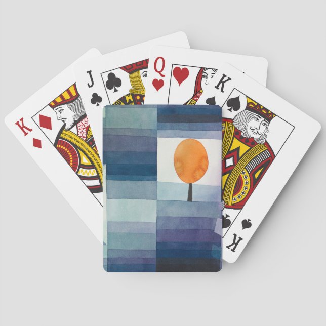 Paul Klee Förebud om Höstblå Modern Abstrakt Casinokort (Baksidan)