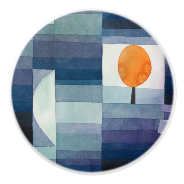 Paul Klee Förebud om Höstblå Modern Abstrakt Knopp (Framsidan)