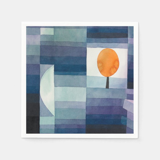 Paul Klee Förebud om Höstblå Modern Abstrakt Pappersservett (Framsidan)