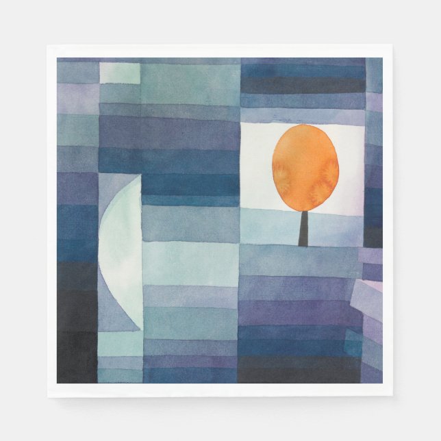 Paul Klee Förebud om Höstblå Modern Abstrakt Pappersservett (Framsidan)