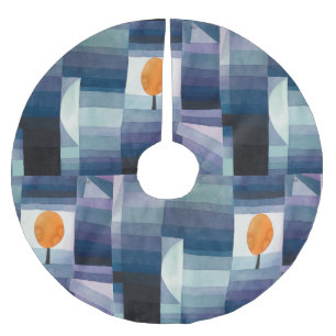Paul Klee Förebud om höstens blå moderna abstrakt Julgransmatta Borstad Polyester