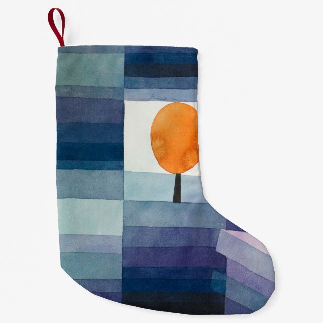 Paul Klee Förebud om höstens blå moderna abstrakt Liten Julstrumpa (Framsidan)