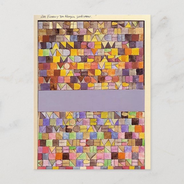 Paul Klee: Gång som uppstått ur Grått av natt Vykort (Framsida)