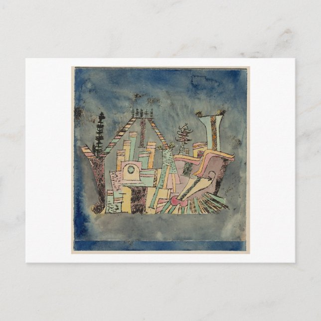 Paul Klee, "Garden on Debris" 1923 Vykort (Framsida)