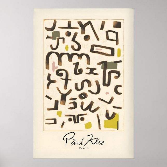 Paul Klee Gesetz Abstrakt Symboler Modern Konsttry Poster (Framsidan)
