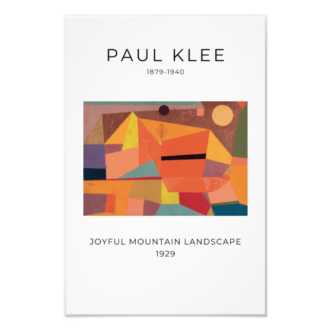 Paul Klee, Glatta bergslandskapet, Abstrakt Art Fototryck (Framsidan)