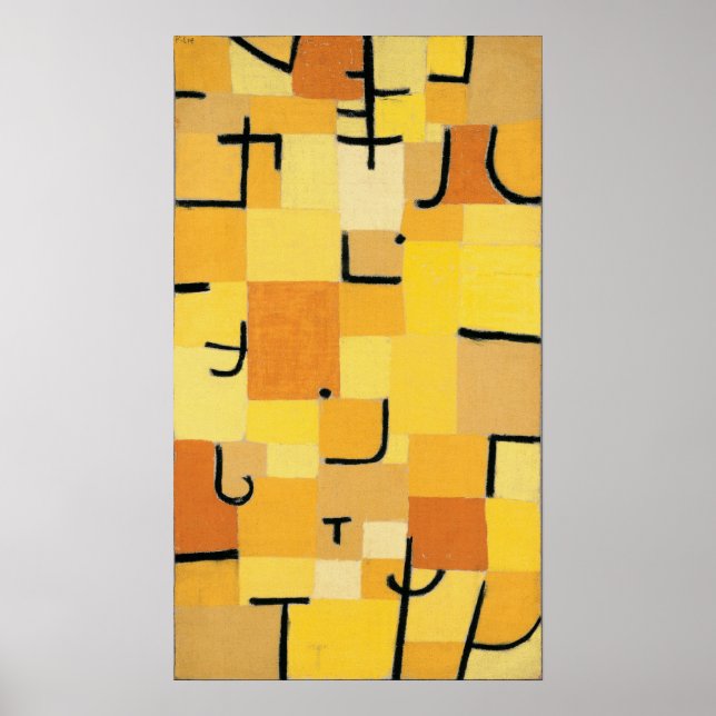 Paul Klee - Gult för tecken Poster (Framsidan)