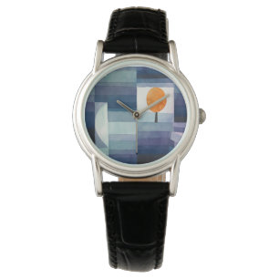 Paul Klee Harbinger från hösten. Blå geometrisk ko Armbandsur