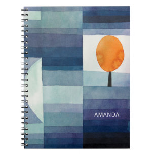 Paul Klee Harbinger från hösten. Vintage blå konst Anteckningsbok