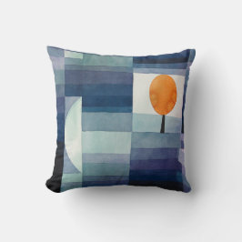 Paul Klee Harbinger från hösten. Vintage blå konst Kudde