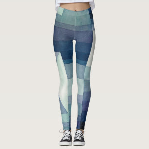 Paul Klee Harbinger från hösten. Vintage blå konst Leggings