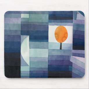 Paul Klee Harbinger från hösten. Vintage blå konst Musmatta