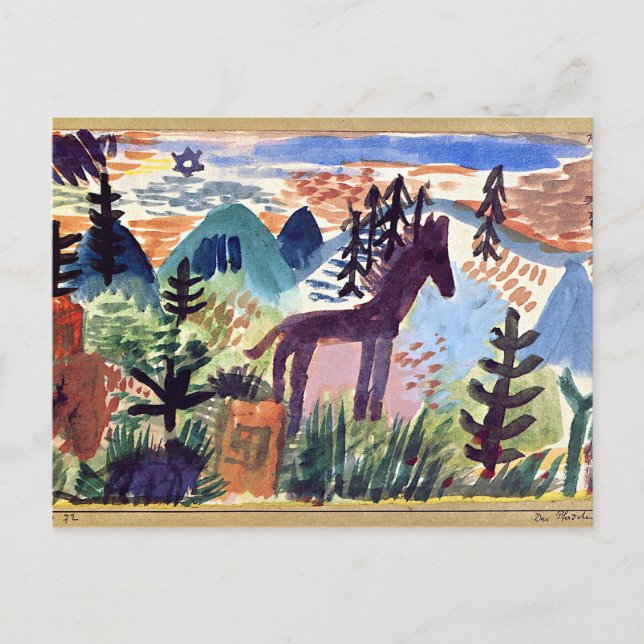 Paul Klee - Hästen Vykort (Framsida)