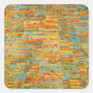 Paul Klee huvudväg- och Bywaysklistermärkear Fyrkantigt Klistermärke