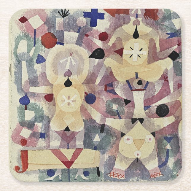 Paul Klee, Karneval i snö, Underlägg Papper Kvadrat (Framsidan)