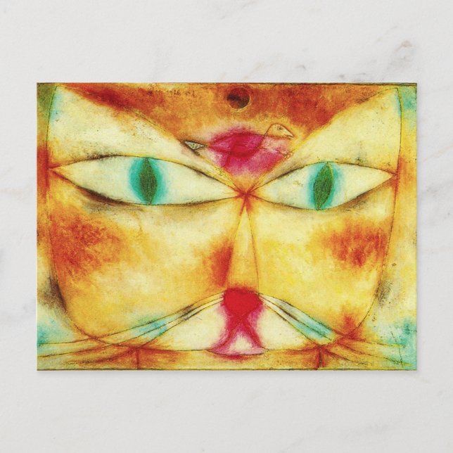 Paul Klee katt- och fågelvykort Vykort (Framsida)