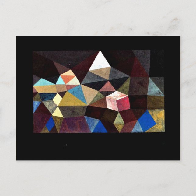 Paul Klee konst - Kristallint landskap Vykort (Framsida)
