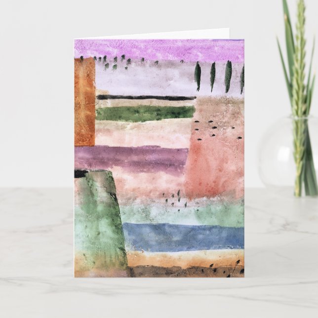 Paul Klee, Landskap med popplar, Kort (Framsida)