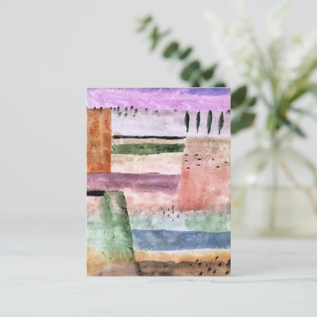 Paul Klee, Landskap med popplar, Vykort (Stående Fram)