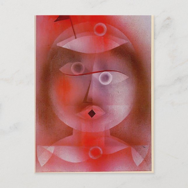 Paul Klee: Masken med lilla Flagga Vykort (Framsida)
