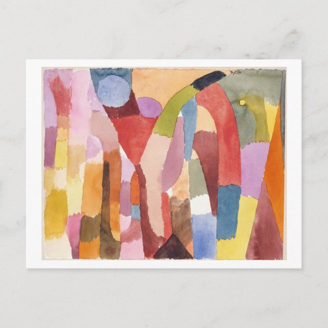 Paul Klee Painting "Movement of Vaulted Chambers" Vykort (Framsida)