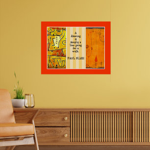 Paul Klee Quotation and Collage Poster