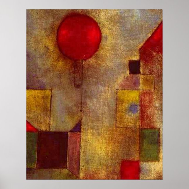 Paul Klee Red Balloon Abstract Colorful Art  Poster (Framsidan)