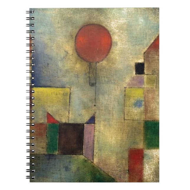 Paul Klee Red Balloon Anteckningsbok Med Spiral (Framsidan)