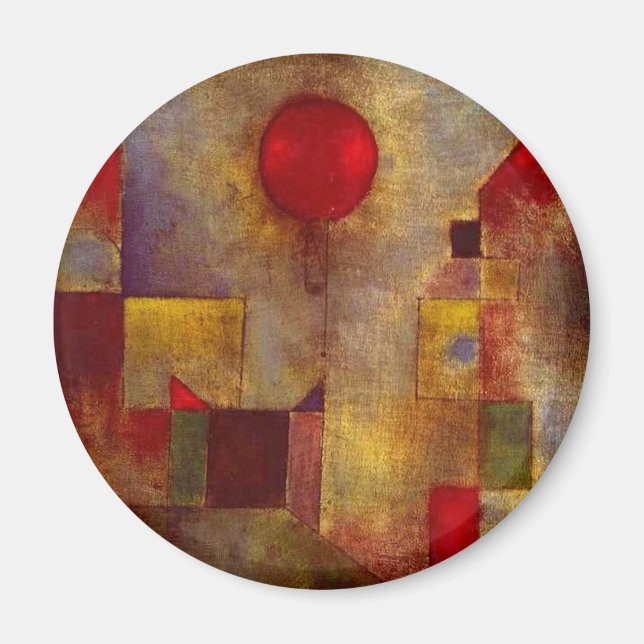Paul Klee Red Balloon Art Print Abstrakt Magnet (Framsidan)