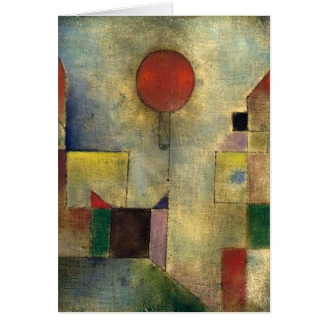 Paul Klee Red Balloon Hälsningskort (Framsidan)