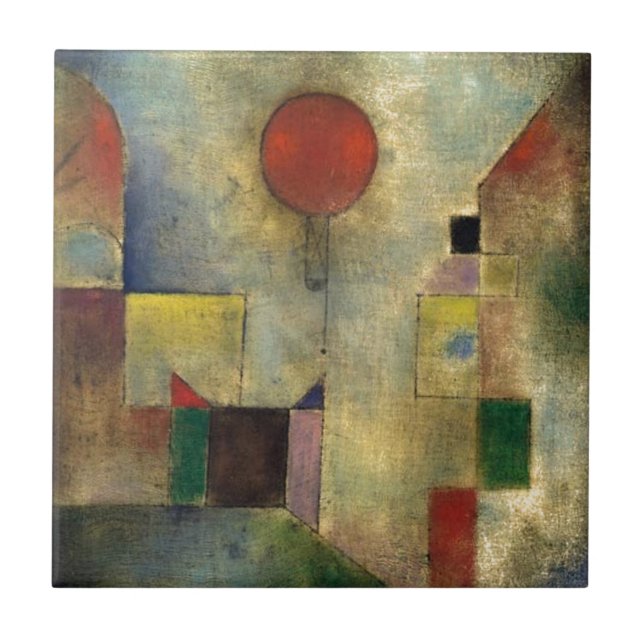 Paul Klee Red Balloon Kakelplatta (Framsidan)