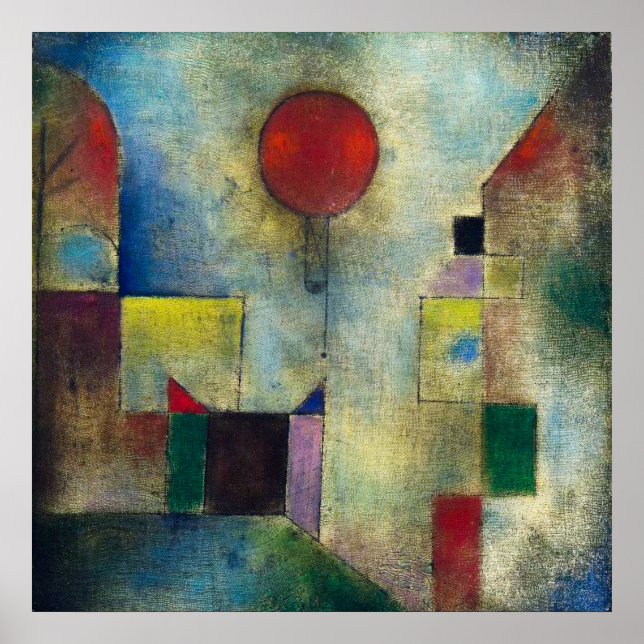 Paul Klee: Red Balloon Poster (Framsidan)
