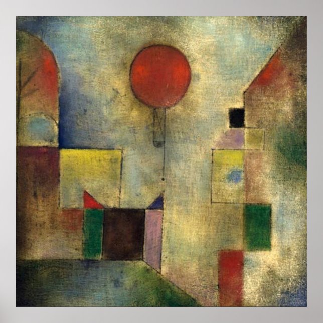 Paul Klee Red Balloon Poster (Framsidan)