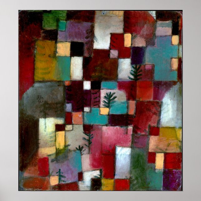 Paul Klee Red Grönt och Violet Gult Rhythms Poster (Framsidan)