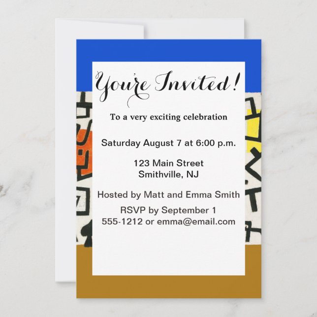 Paul Klee Rik Harbour Abstrakt Expressionism Inbjudningar (Framsida)