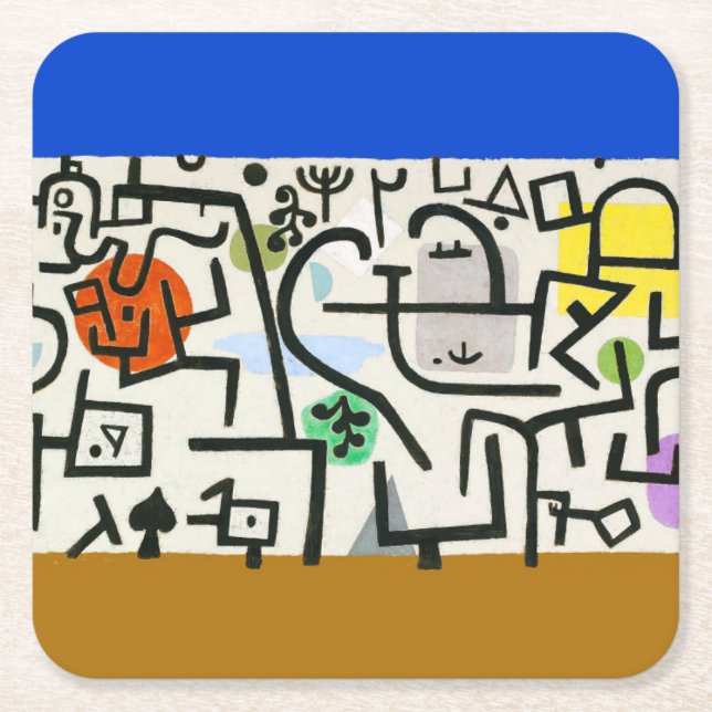 Paul Klee Rik Harbour Abstrakt Expressionism Underlägg Papper Kvadrat (Framsidan)