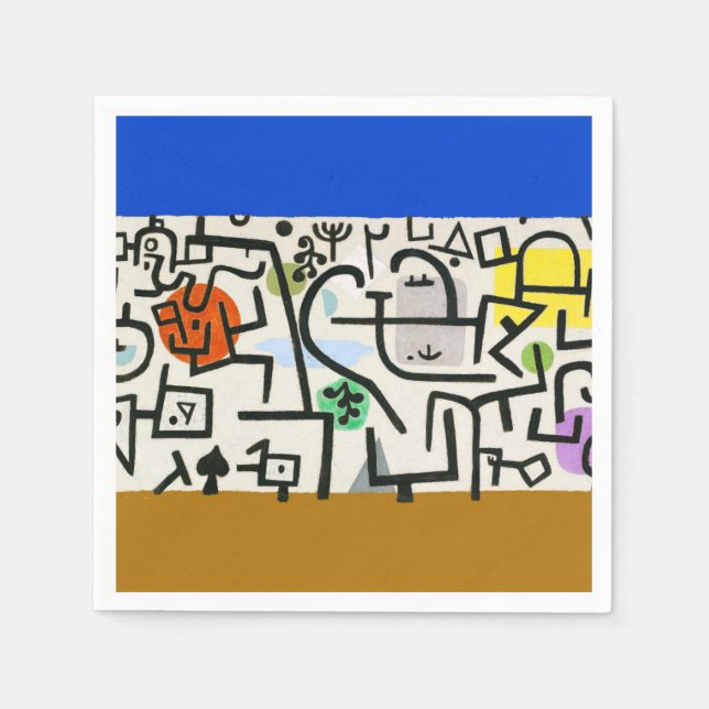 Paul Klee Rik Port Harbour Abstrakt Travel Pappersservett (Framsidan)