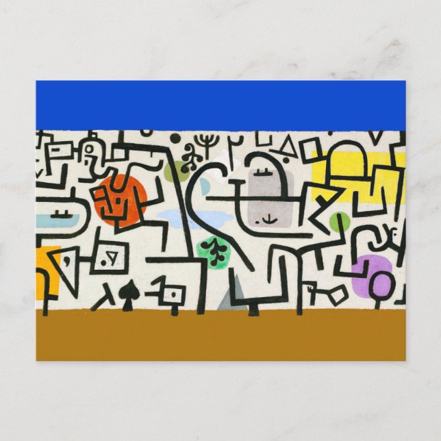 Paul Klee Rik Port Harbour Abstrakt Travel Vykort (Framsida)