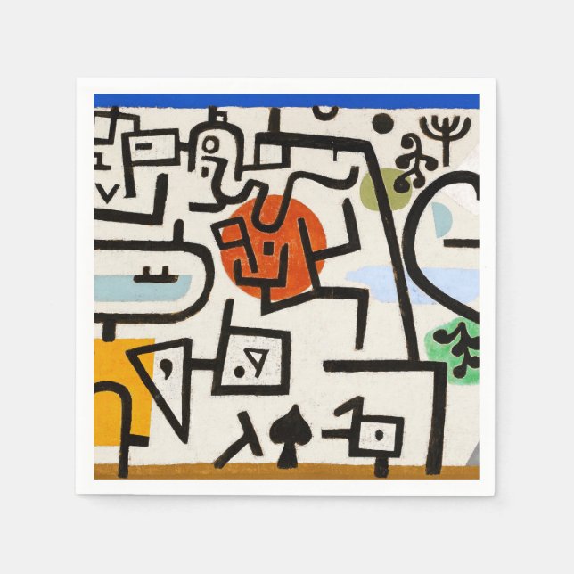 Paul Klee "Rik Port" Modern Abstrakt Pappersservett (Framsidan)