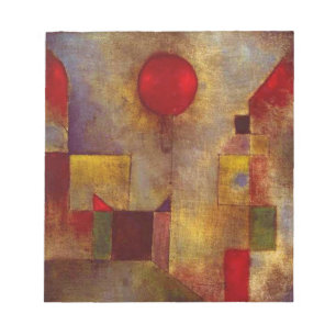 Paul Klee Röd Ballong Abstrakt Färgrik Konst Anteckningsblock